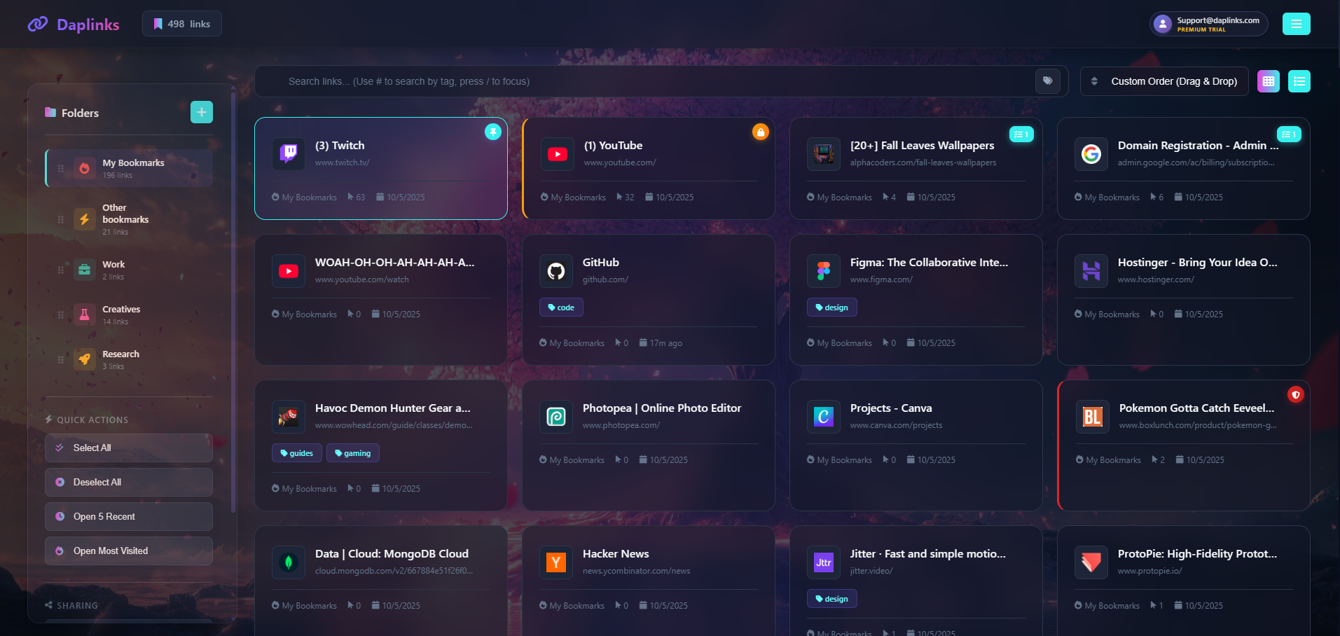 DapLinks Main Dashboard